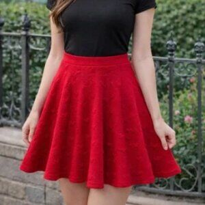 LC Lauren Conrad Red Circle Skirt